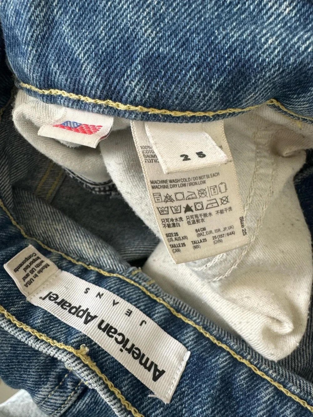 American Apparel High-Rise Blue Denim Jean Shorts - Picture 4 of 4